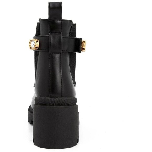 Sugar Womens Favorite Faux Leather Rhinestones Booties - Picture 3 of 3